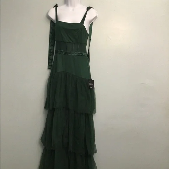 Lulu's Deep Green Layered Maxi Dress - Picture 12 of 12